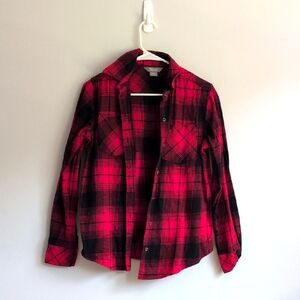 Red And Black Plaid Button Down